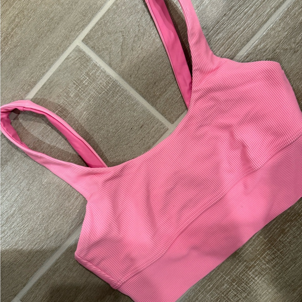 LoveShackFancy Pink Ribbed Activewear Set - Picture 3 of 5